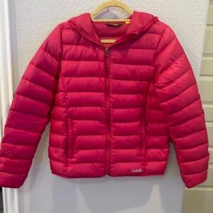 Hot pink Cabelas puffer‎ jacket
